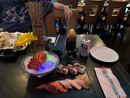 Sushi and Sashimi combo.