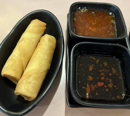 Vegetable spring rolls, which came with our lunches.