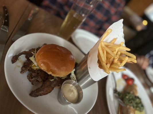 Burger w bacon and side of fries!