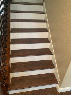 Stairs with white risers