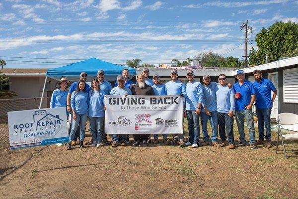 Giving Back: We partnered with Habitat for Humanity and gave a free roof to a veteran!