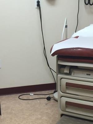 Dust on floors in patient rooms