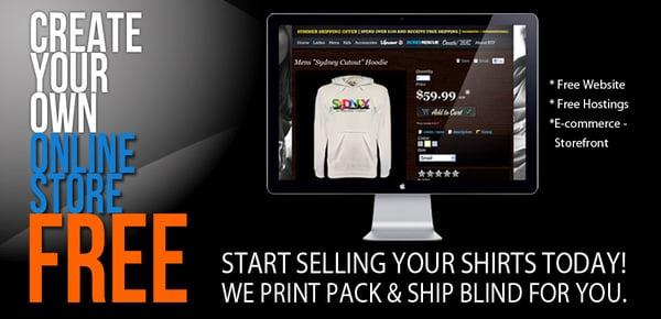 100% FREE online store, start selling your shirts today !