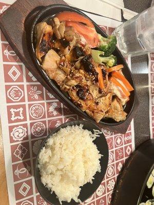 Chicken teriyaki and white rice