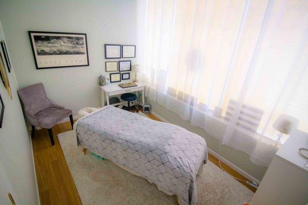 Relaxing massage room.