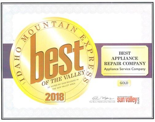 Voted Best In The Valley Since 2014