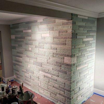 A fun interior brick wall we did in Broward