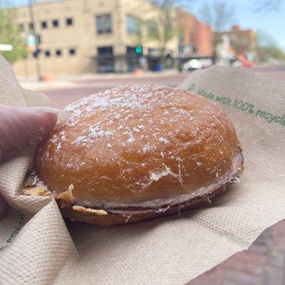 Hot ham & cheese donut!