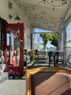 Patio with view to the marina