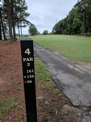 Hole 4 marker.