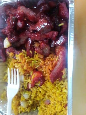 Boneless spare Ribs and fried rice