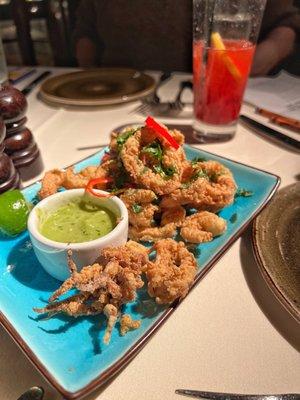 Crispy Calamari and Shrimp (not the full serving as we had already dug in!)