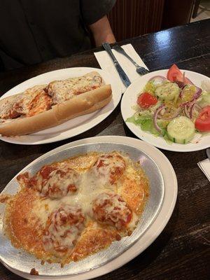 Baked Stuff Shells, Chicken Parm Hero and House Salad!!