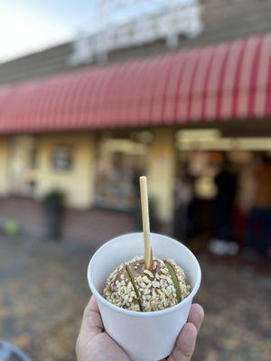 The best caramel apple with peanuts