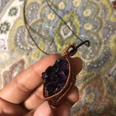 Amethyst necklace pendant made by Jem