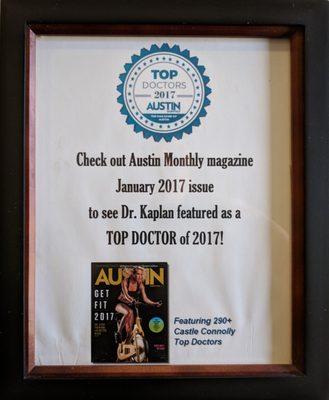 Top Doctor for two years running!