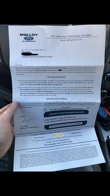 "Bait and Switch" mailer