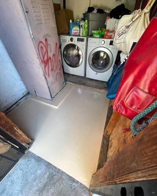 Client wanted their laundry room coated with a two part epoxy. Making it now spillage proof and easy cleanup.