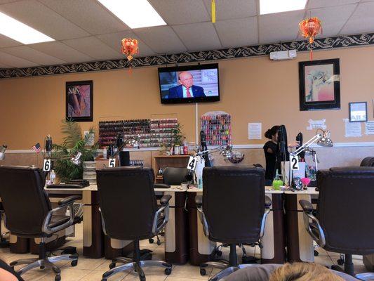 Inside the nail saloon