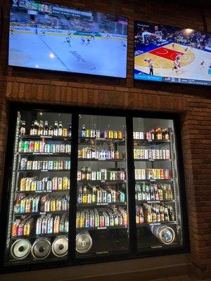 Beer and sports. But they also have a full bar so everyone can enjoy.