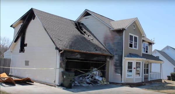 Damage after a garage fire in West Seattle