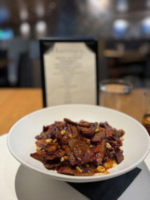 Brisket bowl with corn and mashed potatoes. I almost licked the bowl clean. Delicious and very feeling!