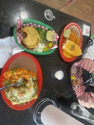 Green Enchiladas, Gordita Plate, Chimichanga, Corn Taco