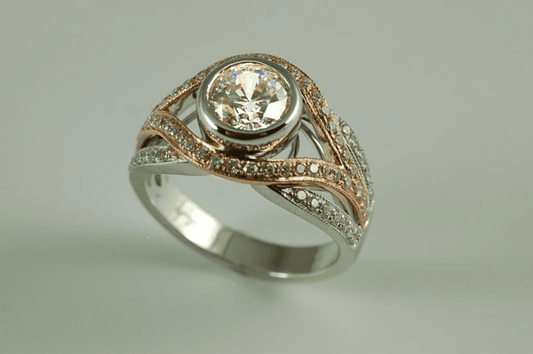 White and Rose Gold Diamond Ring