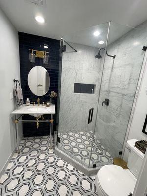 One of the bathrooms remodeled by David's Craft