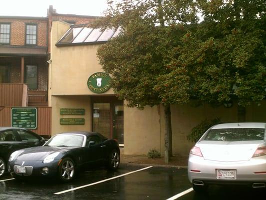 Front entrance and (free) parking lot in front of our office in downtown Annapolis MD