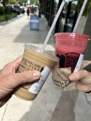 The Coffee One smoothie and The Energy One juice