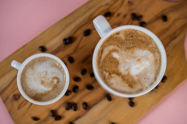 specialty coffee-cortadito and cafe con leche.