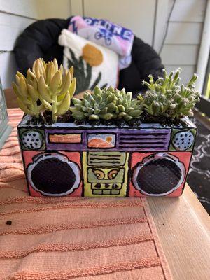 Ceramic plant boom box