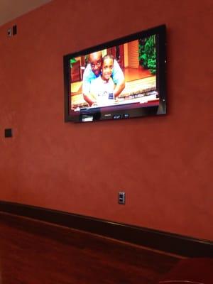 TV in waiting area playing ESPN