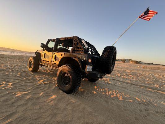 Jeep in the sand