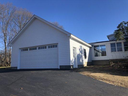 New Construction: Custom Garage completed.