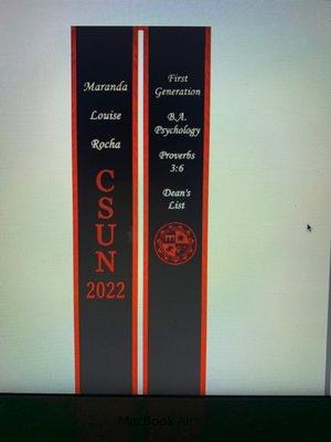 The template I provided for them of how I wanted my sash made.