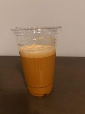 This is what you get when you order a Thai ice tea with no ice. Most places fill it up and don't short the customer. This is $4.50