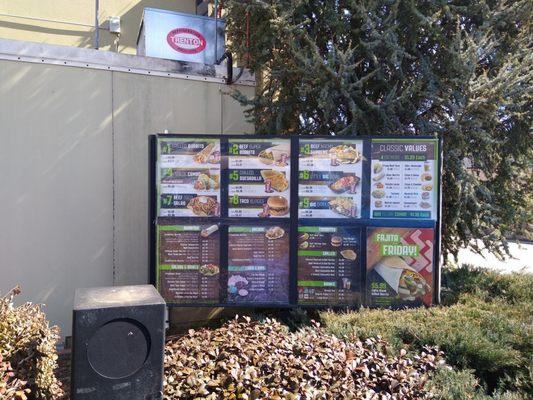 Drive-thru menu!