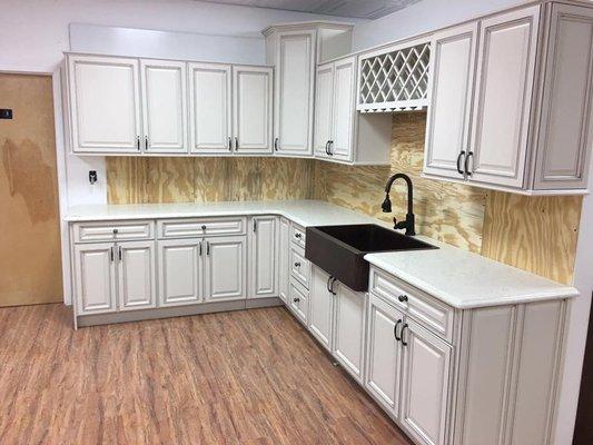 Carrara Marble look quartz counters