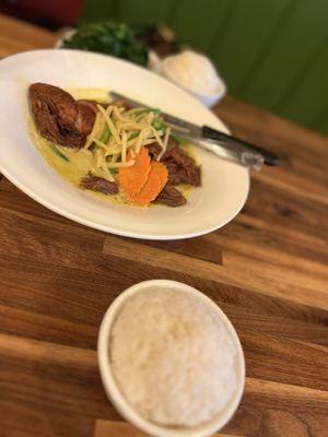 C12. Duck Panang Curry SO2. Sticky Rice