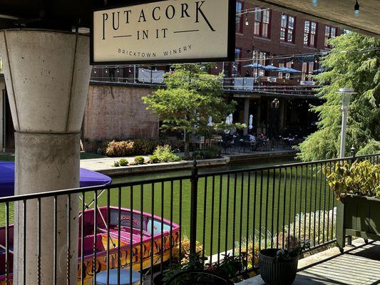 Covered Patio seating out on the canal