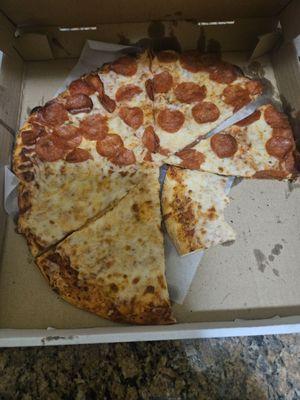 Thier horrible pizza