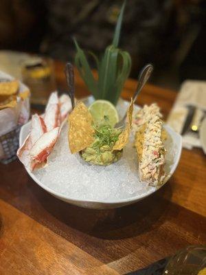 Alaskan crab leg appetizer