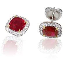 Cushion Ruby Earrings