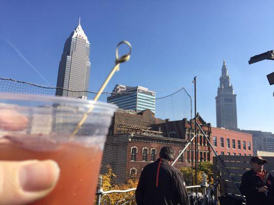 Enjoying the rooftop before the Browns game!