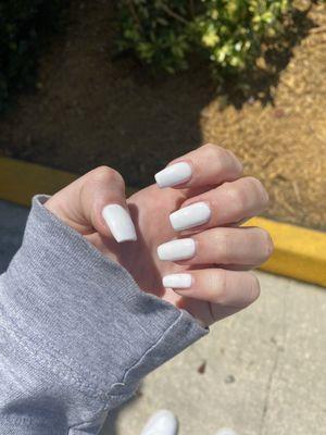 Acrylic Nails Full set coffin shaped - white