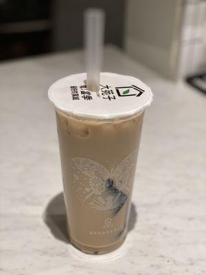 Grass jelly milk tea ($3.99)