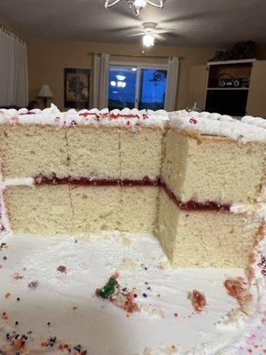 Cake filling in the center only