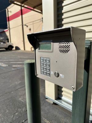 Secure electronic gate access at Security Public Storage in Redwood City, CA.